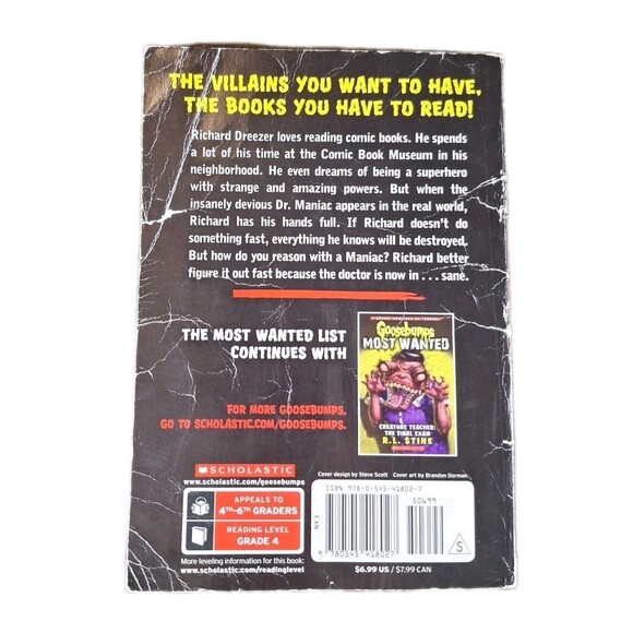 Goosebumps Most Wanted: Dr. Maniac Will See You Now by R.L. Stine (Scholastic) - Picture 2 of 5